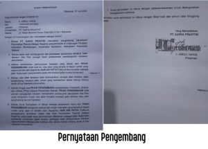 Pernyataan Pengembang, Dok: Istimewa